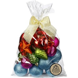 Inge Christmas kerstballen en hangers -30x -kunststof -gekleurd - Kerstbal