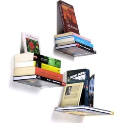 2X Zwevende Boekenplank - Onzichtbare Wandplank Voor Boeken - Verborgen Boekensteun Wand Plank Zwevend