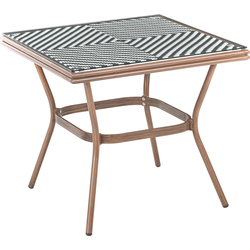 RIFREDDO - Tuintafel - Wit/Zwart - 80 x 80 cm - PE rotan