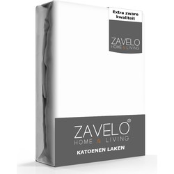 Zavelo Lakens Katoen Wit - Boven/Onder laken - 100% Katoen - Hoogwaardig Hotelkwaliteit - Heerlijk Zacht -200 x 260 cm