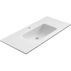Solid Surface wastafel Florence 101x46cm wit mat