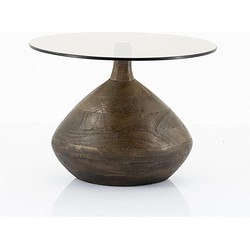 Side table Bond  - brown - 50 x 50 x 11 cm / 41 x 41 x 27