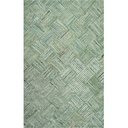 Safavieh Transitional Indoor Hand Getuft Vloerkleed, Nantucket Collectie, NAN316, in Groen & Multi, 122 X 183 cm