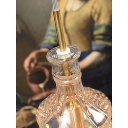 Hanglamp glas Brussels transparant/goud, rechtvormig