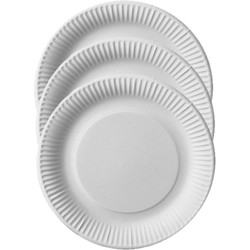 150x Duurzame kartonnen lunchbordjes 23 cm - Bordjes