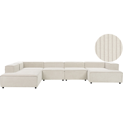 Beliani APRICA - Modulaire Sofa-Wit-Corduroy