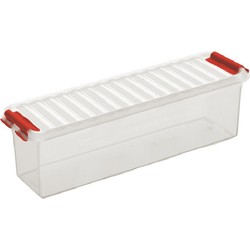 Kunststof stapelbare opbergbak 1,3 liter 27 x 8,4 x 9 cm - Opbergbox