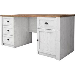 Meubella - Bureau Parello - Wit - Eiken - 160 cm