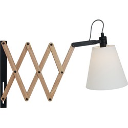 Houten schaarlamp wandlamp Mexlite Dion Beuken