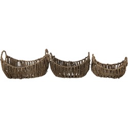 Clayre & Eef Opbergmand Set van 3  Ø 30x22x18 cm Bruin Rotan Ovaal Mand