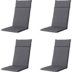 Madison -  Tuinstoelkussen Hoge Rug Panama grey - Ca. 120x50 cm - Set van 4