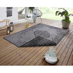 Vintage Binnen & Buitenkleed Omkeerbaar - Cebu Grijs/Antraciet - 120 X 170 CM