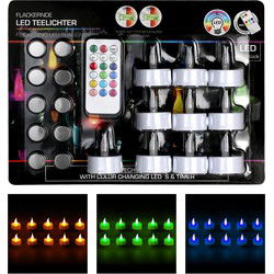 Cepewa LED LED theelichtjes -10x - gekleurd - 3,5 cm - LED kaarsen