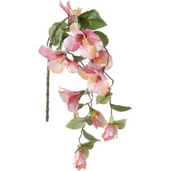 Louis Maes kunstbloemen - Hibiscus - roze - hangende tak vanA 165 cm - Hawaii/Zomer thema - Kunstbloemen