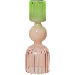 Kandelaar glas d5,5h16 cm multi