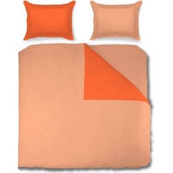 Nightsrest Dekbedovertrek Two Tones Mandarine - Orange Maat: 2-Persoons (200 x 220 cm + 2 kussenslopen 60x70cm)