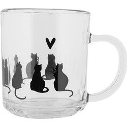 Clayre & Eef Theeglas Transparant Glas Katten