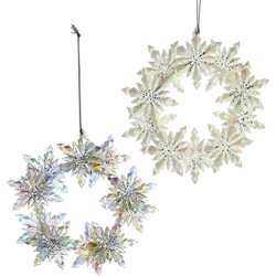 5.3 inch Acrylic Snowflake Wreath Orn 2/Asstd. 13,462x1,4986x13,462 cm kerstornament