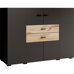 Meubella Dressoir Charo - Zwart - 121 cm