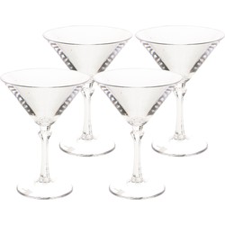 4x stuks onbreekbaar martini glas transparant kunststof 20 cl/200 ml - Cocktailglazen