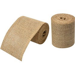 Clayre & Eef Decoratie Lint 60 mm x 2 m Bruin Jute
