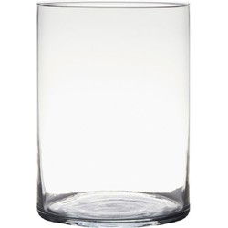 Hakbijl Glass Vaas - cilinder - glas - transparant - 25 x 18 cm - Vazen