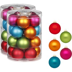 40x stuks glazen kerstballen gekleurd mix 6 cm glans en mat - Kerstbal