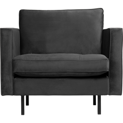 BePureHome Rodeo Classic Fauteuil - Velvet - Antraciet - 83x98x88