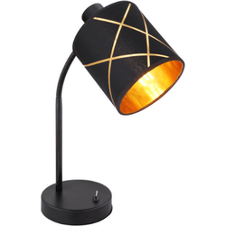 Tafellamp Zwart / Goud | E27 | goudkleurige acrylaat aan de binnenzijde