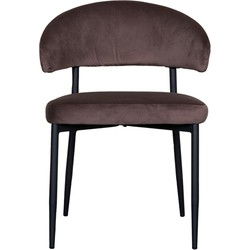 LABEL51 Eetkamerstoel Bliss - Taupe - Fluweel - Black Frame