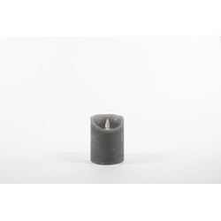 Rustic Wax Candle Moving Flame 7,5X10Cm Grey 3 X Aaa - Anna's Collection