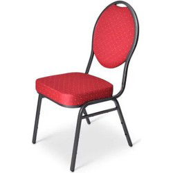 Stapelstoel Sidney stalen frame en foam rug en zitting Rood met gouden puntjes