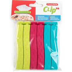 Plasticforte 6x afsluitclips / vershoudclips - 11 cm - keuken/voedsel zakjes afsluiten - Vershoud klemmen/knijpers - Vershoudknijpers