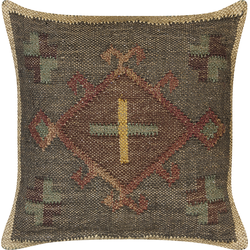 KATORA - Sierkussen - Donkergroen - 45 x 45 cm - Jute