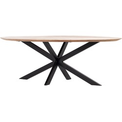 Eettafel Ovaal 200cm - Mangohout - Naturel - Tafel Diamond