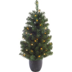 Everland Imperial Kunst kerstboom - H90 cm - met kerstverlichting - Kunstkerstboom