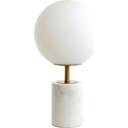 Light & Living - tafellamp - Medina - wit - glas - nachtkastlamp - E27 - 1874226