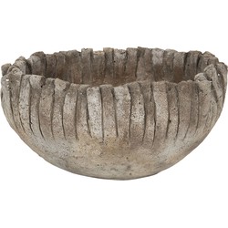 Clayre & Eef Bloempot  Ø 20x11 cm Grijs Bruin Steen Rond Bloempot binnen