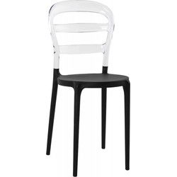 BARO design stoel 42x50x82 cm Zwart