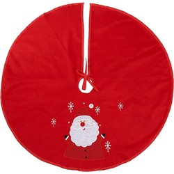 Kerstboomversiering rode rok/kleed met sneeuwman 90 cm - Kerstboommand / huls