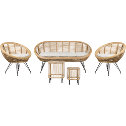 MARATEA/ CESENATICO - Banken set met salontafel - Lichtbeige - Rotan