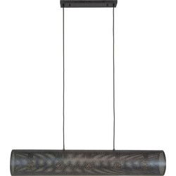 Hanglamp Metaal Zwart - 5-Lichts - 120x20x150cm - Koker Mesh
