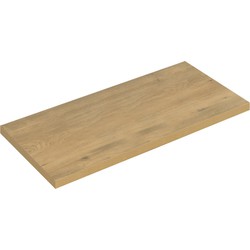 Badplaats Wastafelblad Angela 100 x 48 x 3,5 cm - Eiken - Wastafelblad voor Onderkast