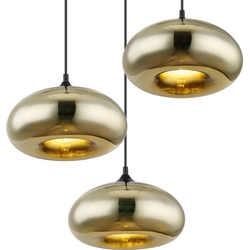 Industriële hanglamp Selly - L:65cm - E27 - Glas- Zwart