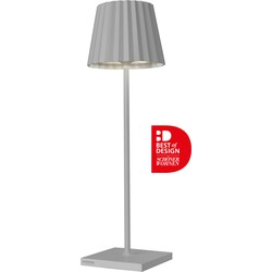 Sompex Troll 2.0 | LED tafellamp voor buiten en binnen | Werkt op accu | Aluminium | Dimbaar | Incl. Inductie | Grijs