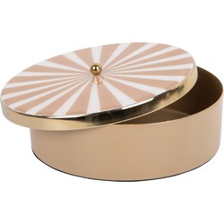 Present Time - Opbergbox Candy Swirl Rond Large - Soft brown & white