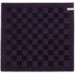 Knit Factory Gebreide Keukendoek - Keukenhanddoek Block - Zwart/Paars - 50x50 cm