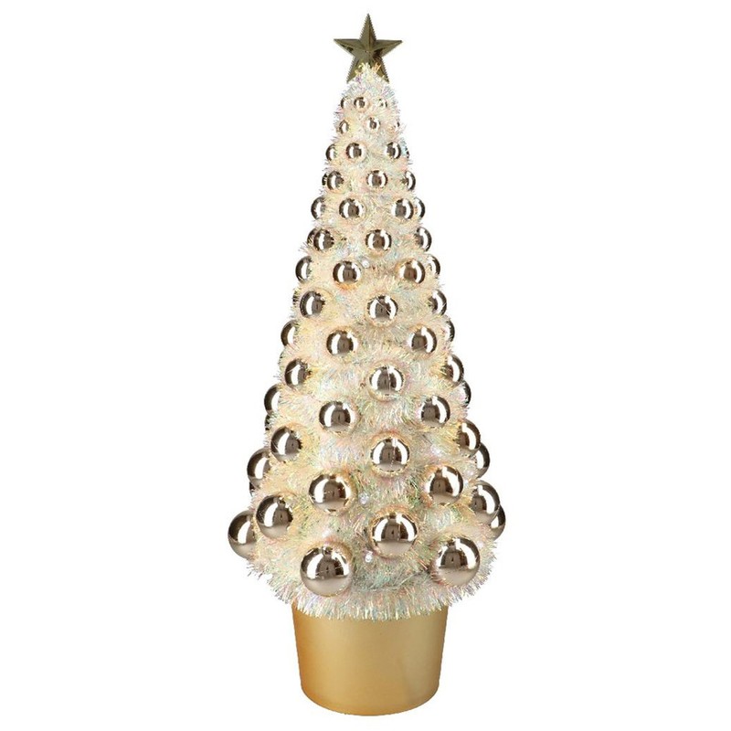 periodieke Democratie getuigenis Complete mini kunst kerstboom/kunstboom champagne met lichtjes 60 cm -  Kunstkerstboom - Merkloos - | HomeDeco.nl