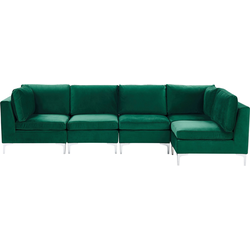 Beliani EVJA - Modulaire Sofa-Groen-Fluweel