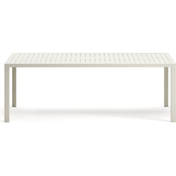 Kave Home - Culip buitentafel in aluminium met witte afwerking 220 x 100 cm